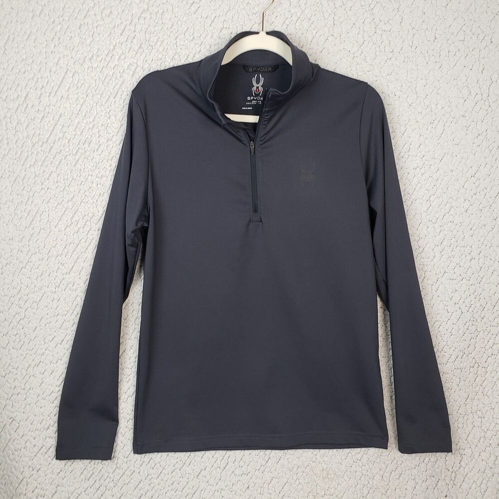 Spyder Prospect 1/2 Zip Mens Shirt S Black Base Layer Skater Techwear 38x27